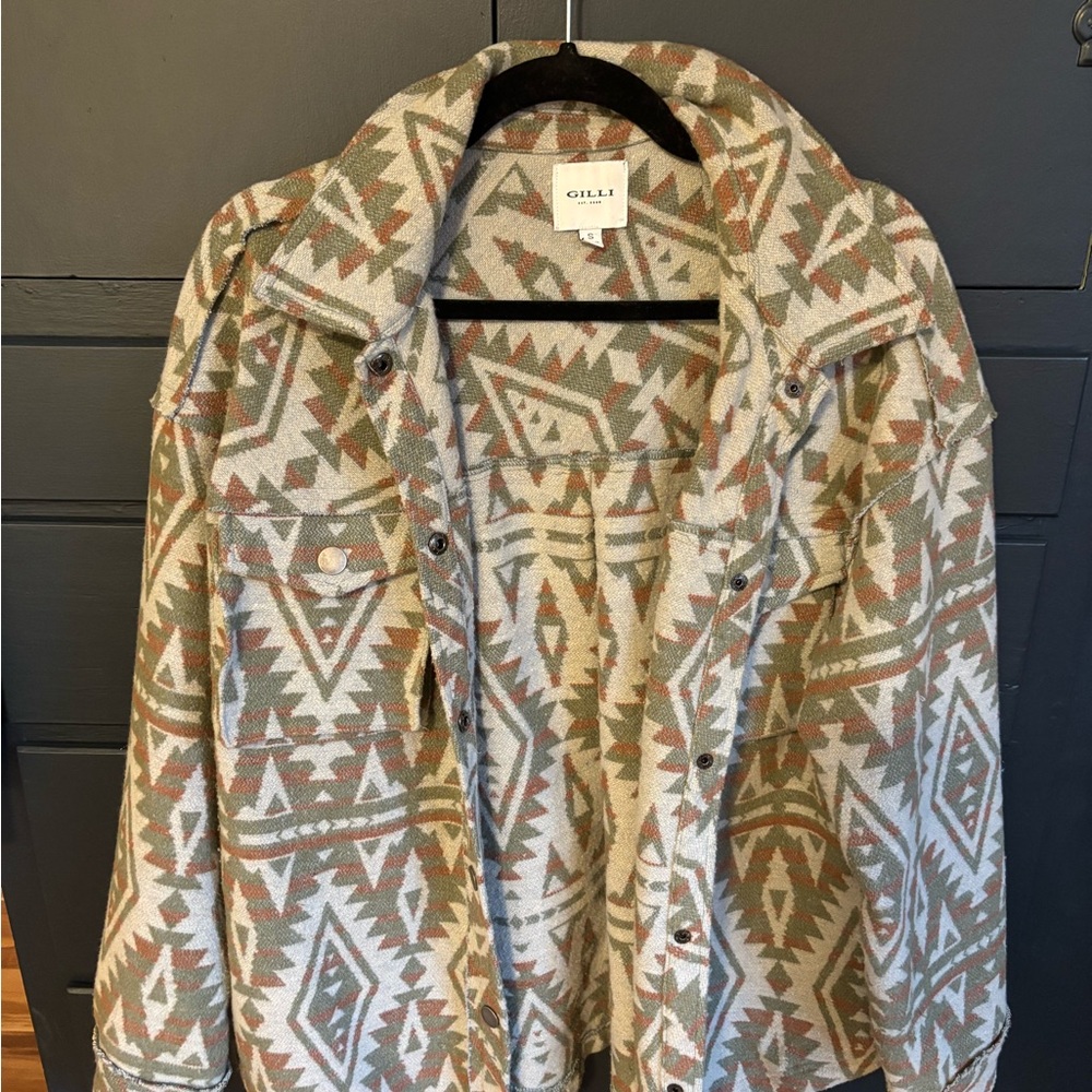 Gilli Women's Geometric Utility Jacket - Cream and Brown